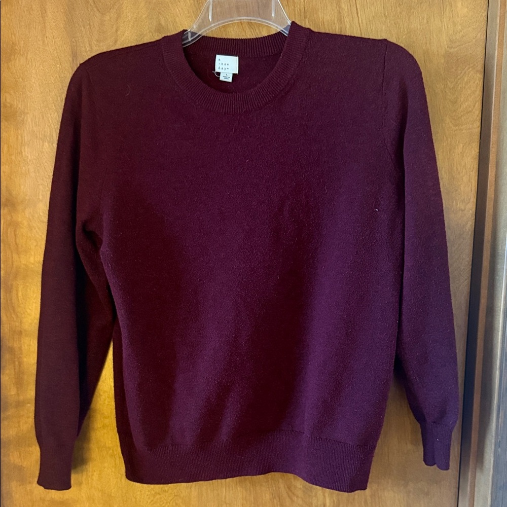A new day Burgundy Crewneck Sweater